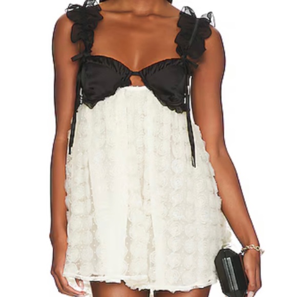 For Love and Lemons Ivory Poppy Mini Dress